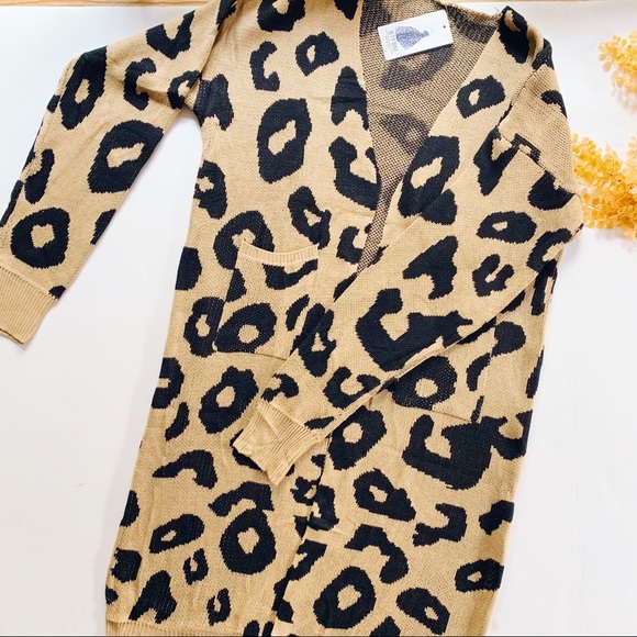 Boutique Leopard Print Open Front Cardigan - Picture 7 of 8